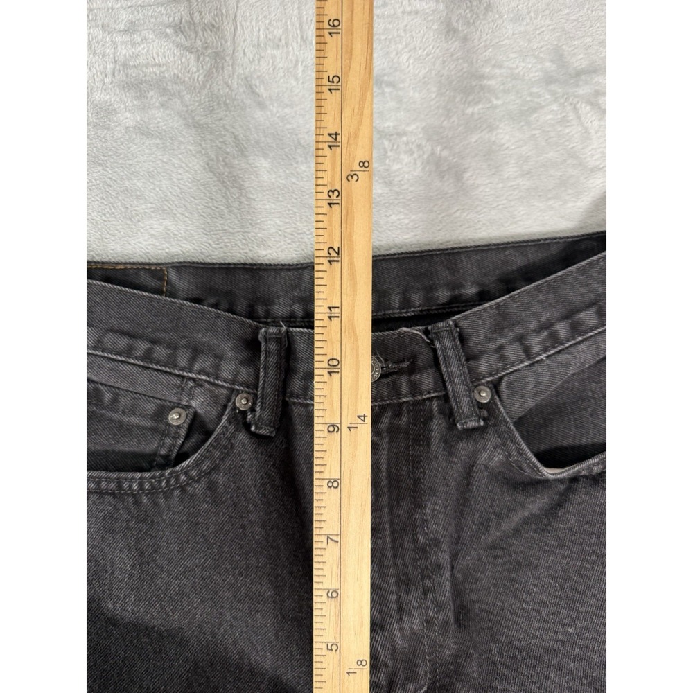 Levis 505 Jeans Mens 34x32 Black Denim Regular Fit Straight Leg - Picture 4 of 11